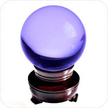 Bola de Cristal Roxa Amlong 150mm (6 in.) com Suporte de Madeira e Embalagem de Presente