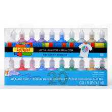 Hromadn nkup: Scribbles Glitter 3D barva Glitter - Balen 20 trpytek Netoxick a stl rozmerov barvy na ltky Tricka Batohy Plakty Sklo Drevo a