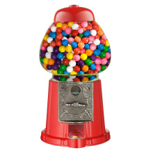 Mini Gumball Machine - Premium Vintage Snoepdispenser met Glazen Bol Metalen Basis en Gratis Spin Muntmechanisme van Great Northern Popcorn (Rood)