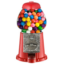 Vintage Gumball Machine - 11-Inch Retro-Style  Coin-Operated Cast Metal Vending Machine with Glass Globe and Free Spin by Great Northern Popcorn (Red)