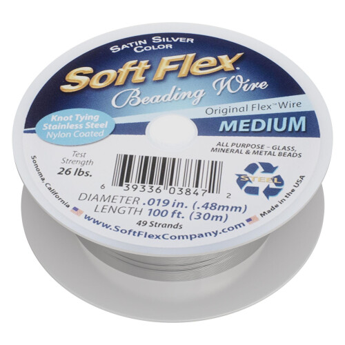 Soft Flex 49 Strand Beading Wire - Medium 0.19 Diameter - 100 Feet Nylon Design Wire