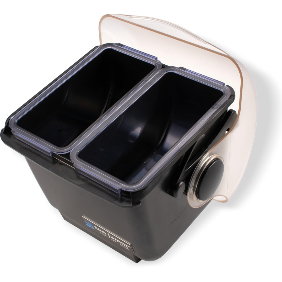 San Jamar Mini Dome Przyprawa Bar 2 PrzegróDki Z KopułKową Pokrywą Do Kuchni BaróW I Restauracji Plastik 1 Kwarta Czarny-image