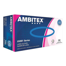 Ambitex LLG5201 engangshandsker Latex Large Clear (pakke med 100 stk.)