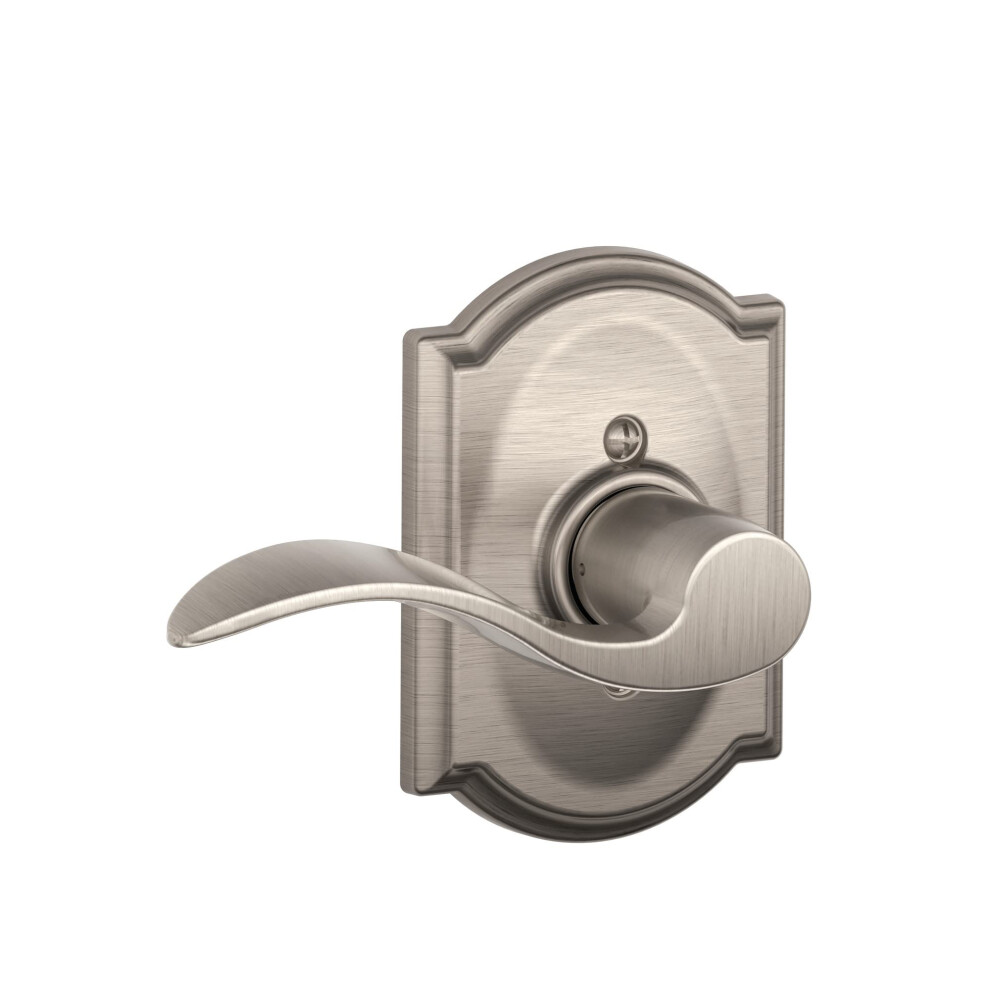 Photos - Door Handle Schlage F170 ACC 619 CAM LH Left Handed Accent Door Lever with Camelot Trim One Sided Non-Turning Dummy  Satin Ni