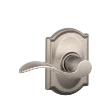 Schlage F10 ACC 619 CAM Dveřní páka s Camelot úpravou, Klika na chodbu a šatník, Satin Nickel