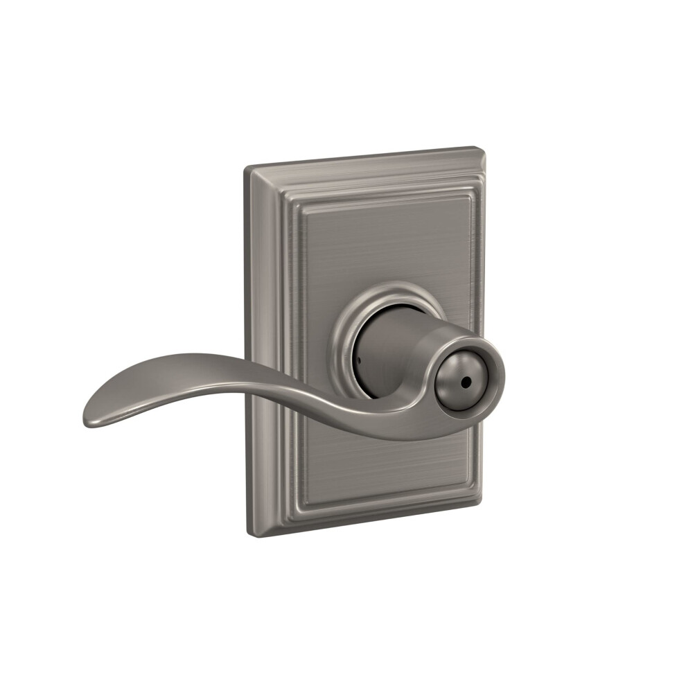 Photos - Door Handle Schlage F40 ACC 619 ADD Accent Door Lever with Addison Trim Bed & Bath Privacy Lock Satin Nickel
