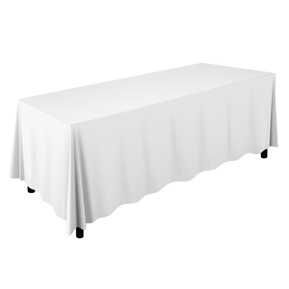 Lann's Linens - Premium Tafelkleed Van 90"" X 132"" Voor Bruiloften/Banketten/Restaurants - Rechthoekig Tafelkleed Van Polyesterstof - Wit-image