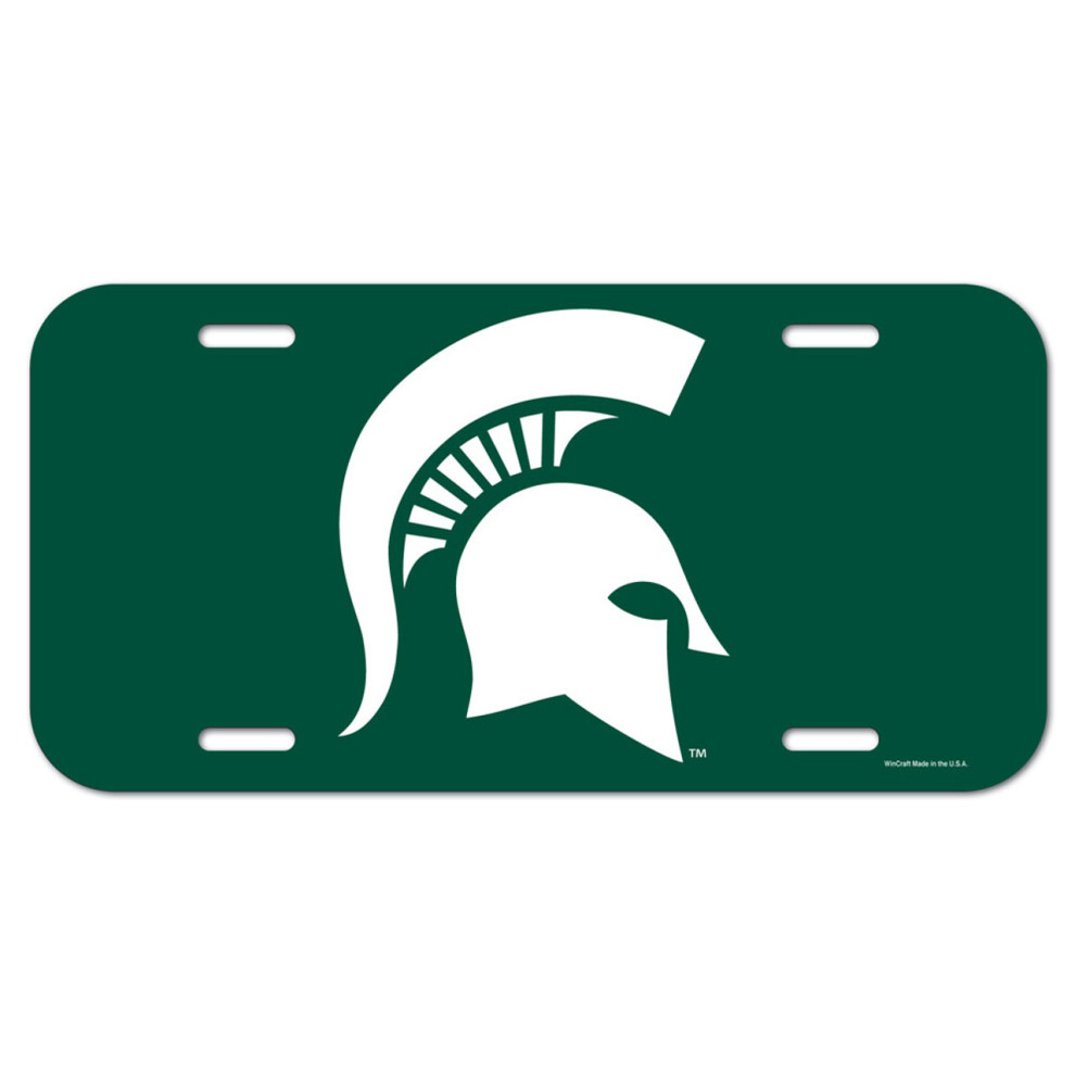 Plaque d'immatriculation en plastique des Spartans de l'   tat du Michigan