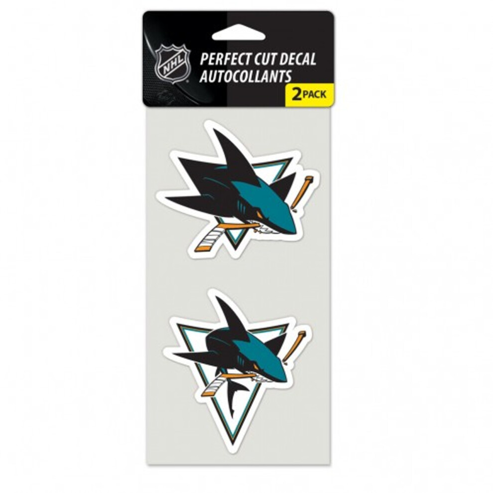 San Jose Sharks Decal 4X4 Perfect Cut Set Of 2 - Special Order 032085482181