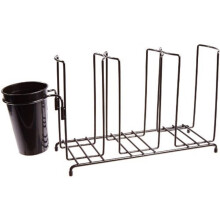 Drten organizr na pohry a vko San Jamar Wireworks 3 stohy s nosicem slmy pro restaurace, jdelny a rychl obcerstven ocelov drt 8,5 x 17,5 x