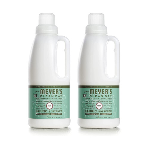 Υγρό Μαλακτικό Υφασμάτων Mrs. Meyer's Clean Day, Άρωμα Βασιλικού, 32 Fl oz (Συσκευασία 2)