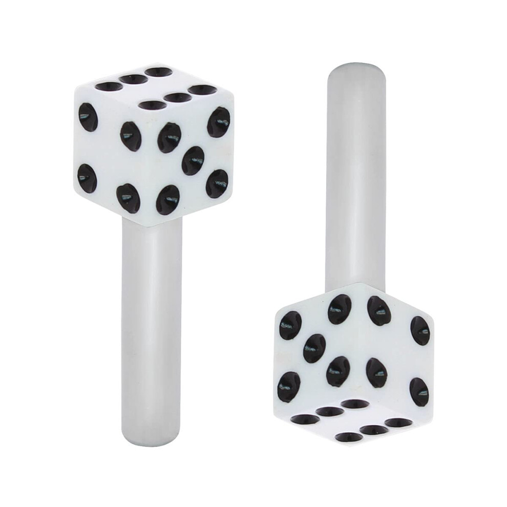 United Pacific 70041 High Impact Plastic Construction Dice Door Lock Knobs For Classic & Vintage Cars/Trucks 10-32 Thread - (Pack Of 2) White/Black 710270700417