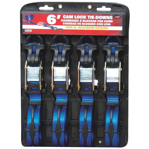 Erickson 35605 Let Duty Cam Lock-down stropp 4 Pack (1 """" X 6 '1200 lb Load Capacity) 2