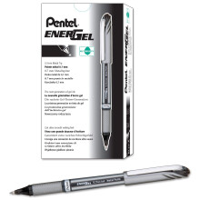 Pentel EnerGel NV nestemäiset geelikynät, keskikärki 0,7 mm, 54 % kierrätettyä mustaa mustetta 12 kynän pakkaus
