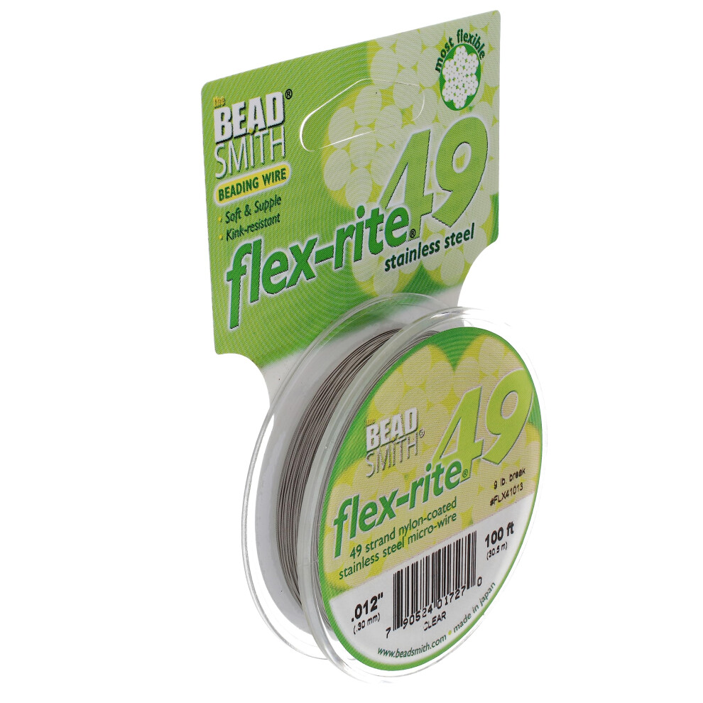 Fil de perlage Flex Rite 49 brins 0,012 pouce 100 pieds en acier inoxydable avec rev   tement en nylon professionnel pour perles     petits trous 9 l