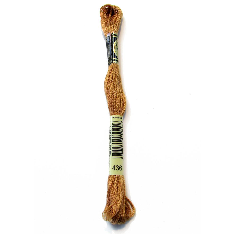 DMC 117-436 Six Stranded Cotton Embroidery Floss  Tan  8.7-Yard