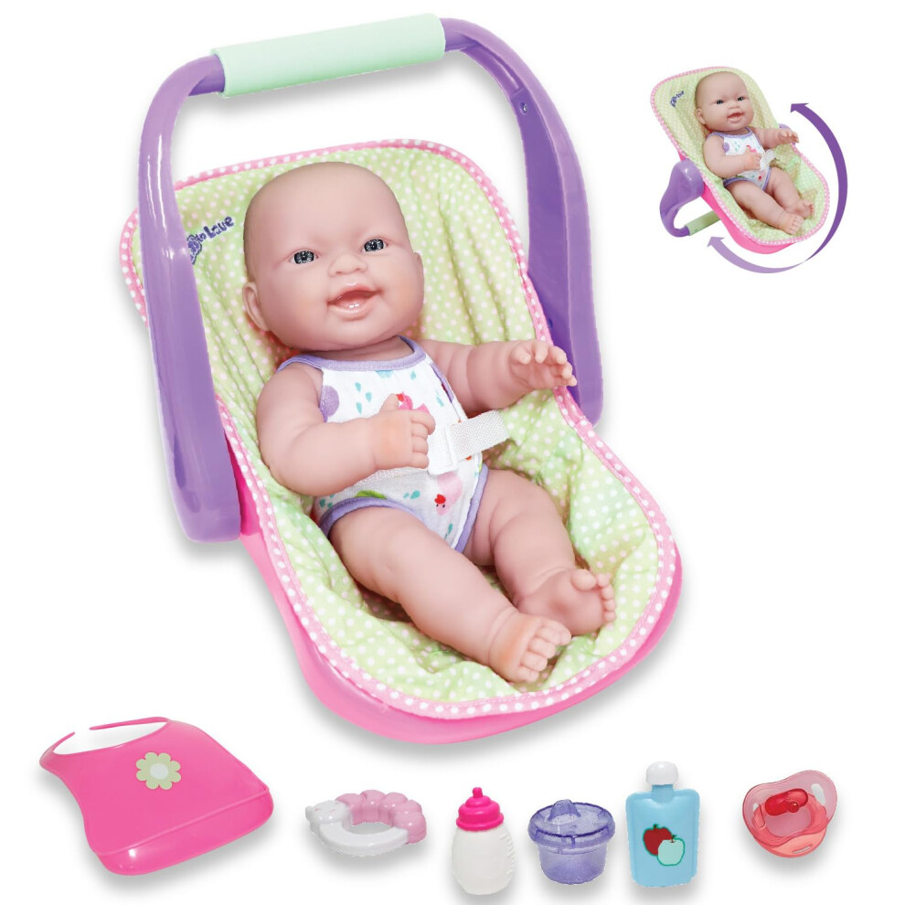 JC Toys 14"""""""" Lots to Love Babies Doll and Car Seat - 4 Multi-position Carrier - Posable & Waterproof - Ages 2+