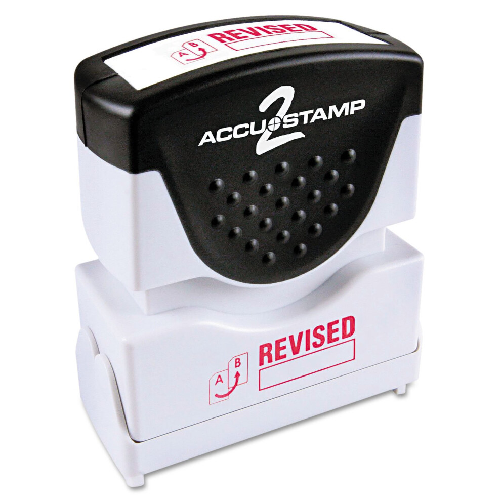 ACCU-STAMP2 Message Stamp with Shutter  1-Color  REVISED  1-5/8"""" x 1/2"""" Impression  Pre-Ink  Red Ink (035587)-image-OPC-PFNDTBB-NEW