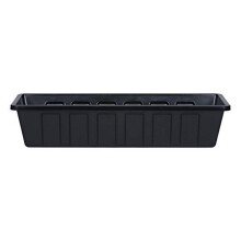 Novelty Poly-Pro Plastic Flower Box Planter  Black  24-Inch