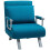 Homcom HOMCOM Single Folding 5 Position Convertible Guest Sleeper Chair Bed, Blue 8