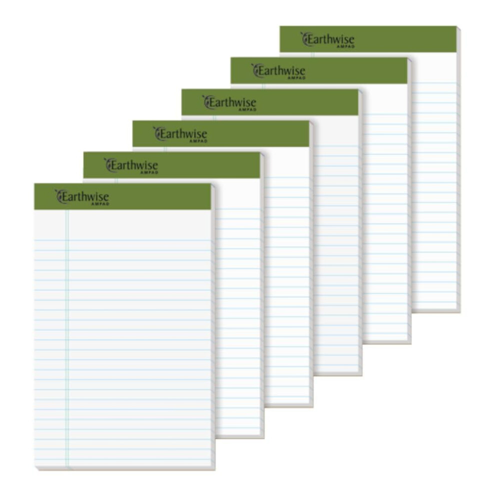 Photos - Notebook Ampad 40112R EnviroTec 100 Recycled Perforated Pad 5x8 20 Pound Paper White Jr. Legal 40 Sheets Per Pad 6 Pads
