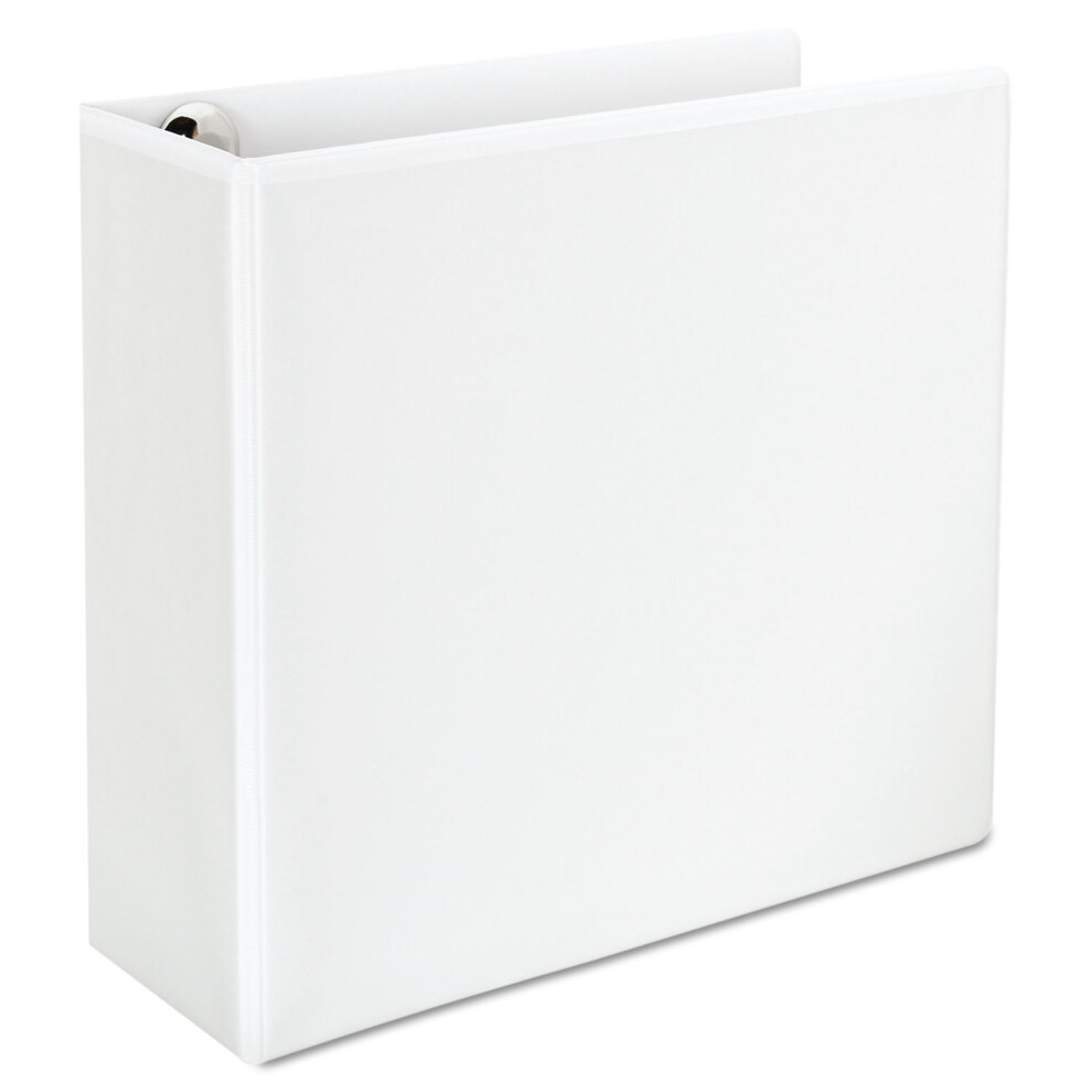 Universal UNV30754 4 in. Capacity 11 in. x 8.5 in. 3 Rings Deluxe Easy-to-Open D-Ring View Binder - White