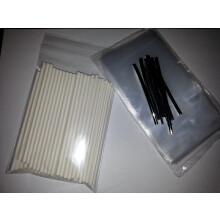Weststone - 100 stk 4 1/2"""" slikkepinde + 100 polyposer + 100 s?lv snoede b?nd til Cake Pops