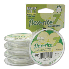 Beadsmith Flex-Rite 7 Strand Nylon, acoperita cu o?el inoxidabil, cu o?el inoxidabil, bijuterii care fac aprovizionare (.012 Dia Pearl Silver-30