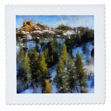 3dRose qs_38660_1 Pre van deka s borovicov m lesom a vrcholom hory Colorado, tvorcov , 25 x 25 cm