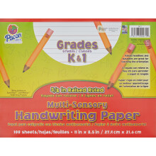 Pacon Multi-Sensory Raised Destiled Paper Sheets Filmindpakket 5/8 """" X 5/16 """" X 5/16 """" Desteret 11 """" X 8-1/2 """" styrede lange 100 ark