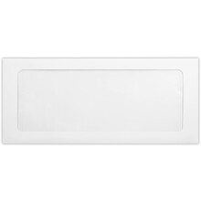 LUX Papel #10 Envelopes com Janela Total, 4 1/8" x 9 1/2" - 28lb. Branco Brilhante, 250 Pacote (FFW-10-250)