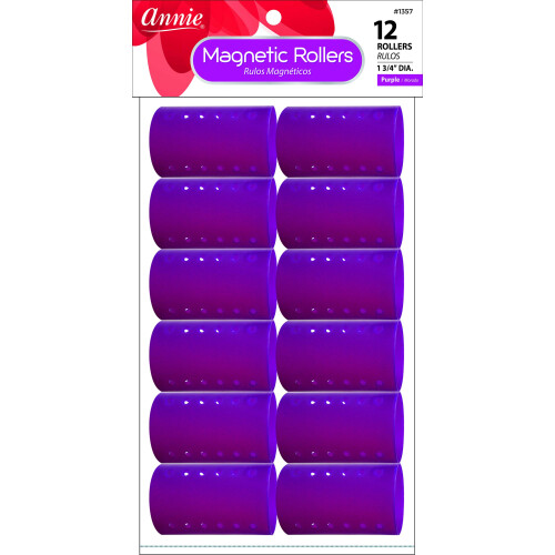 Annie Magnetic Rollers 12 Count Purple 1 3/4 """" #1357A