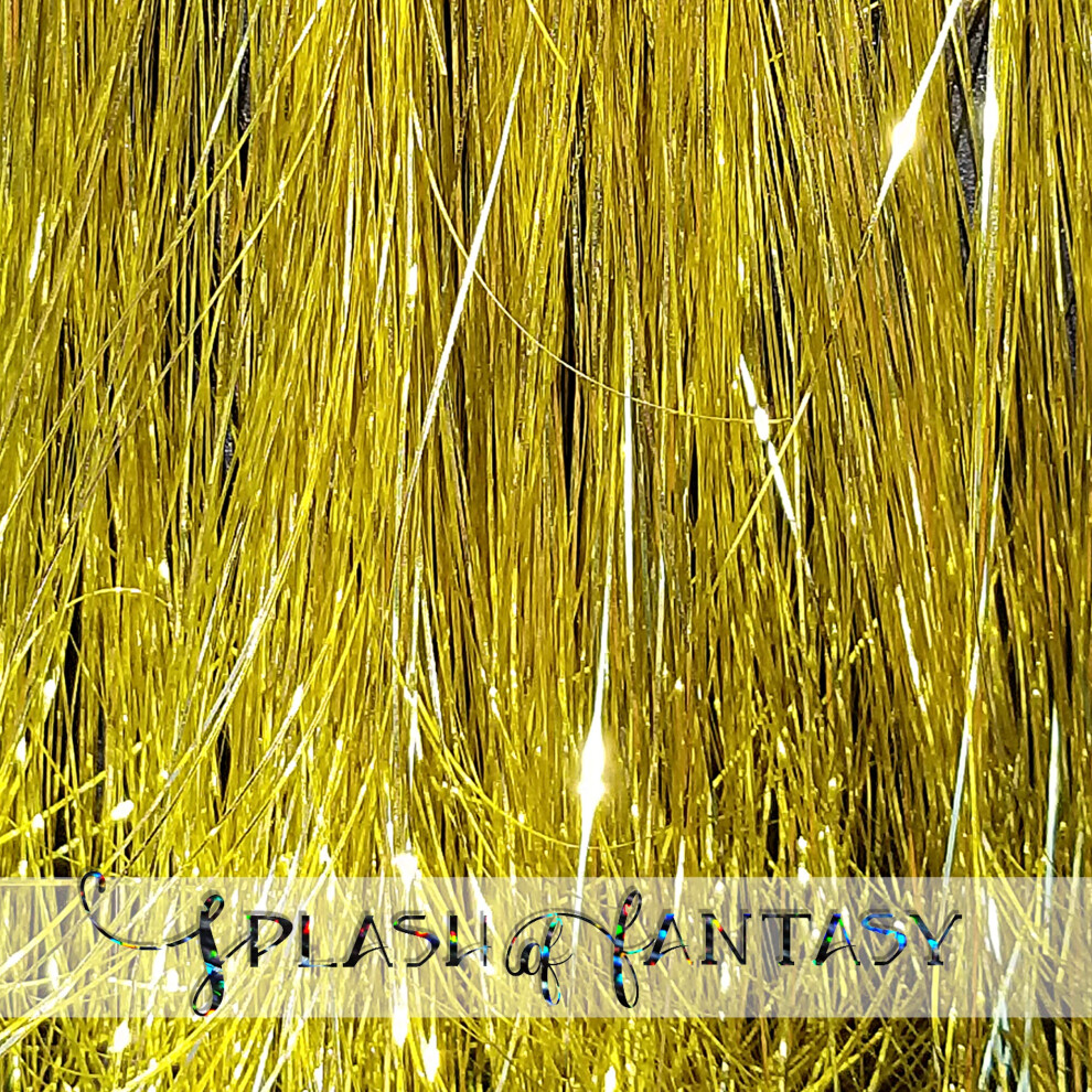 La Demoiselle Unisex Gold Shiny 20"""" (24K) Hair Tinsel 100 Strands