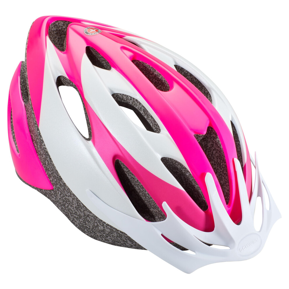 Schwinn Thrasher Bike Helmet for Adult Men Women Age 14+ with Suggested Fit 58-62cm  Lightweight with Adjustable Side and Chin Strap  No Light  Pink/W