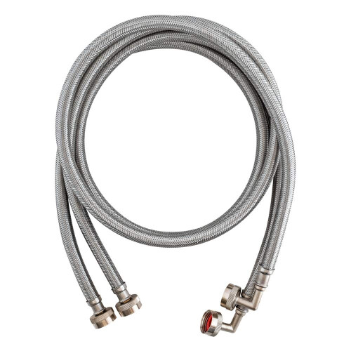 ANDRESLAD Tubo Flessibile Di Scarico e Ingresso Acqua Per Lavatrice 2 Metri in Pvc Con Fascette in Acciaio Raccordo Per Lavatrici Automatiche Collegamento Senza Perdite