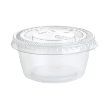 Plans de gelatine avec couvercles (2 oz) 25 Nombre - Renits en plastique transparent premium, fuite et jetable - ideal pour les fetes et les plan