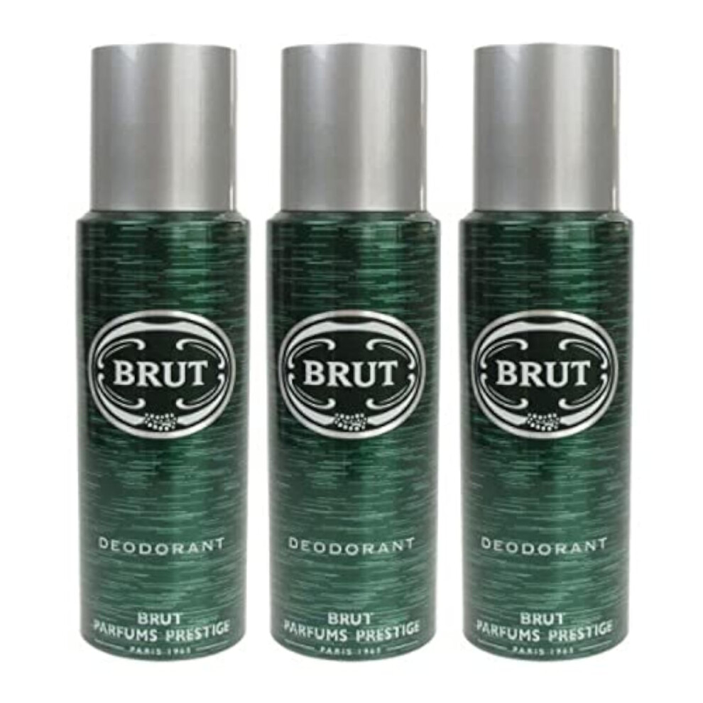 Brut 3 X Original Deodorant Body Spray 200Ml For Men Faberge