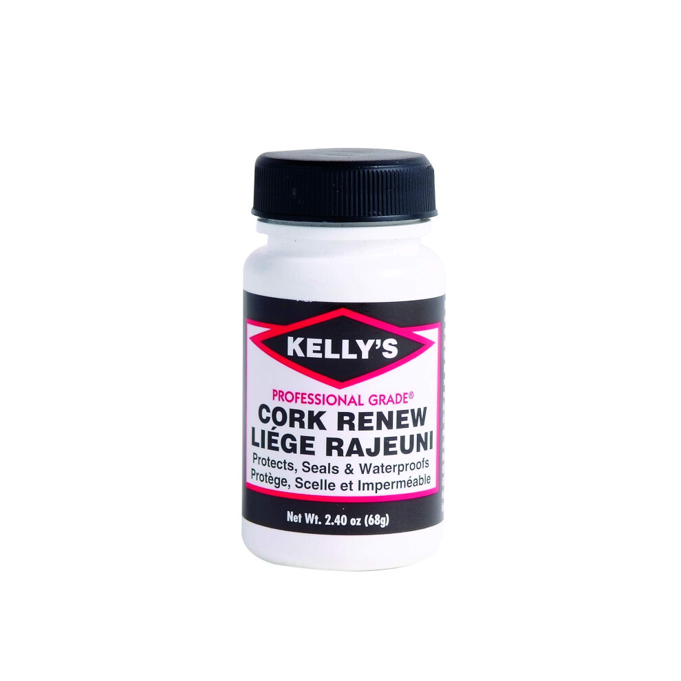 Kelly's Cork Sealer (2.4oz) - Waterproof & Protect Cork Sandals with Brush Applicator - Water Based Sealant Formula Dries Clear  Prevents Drying Out &