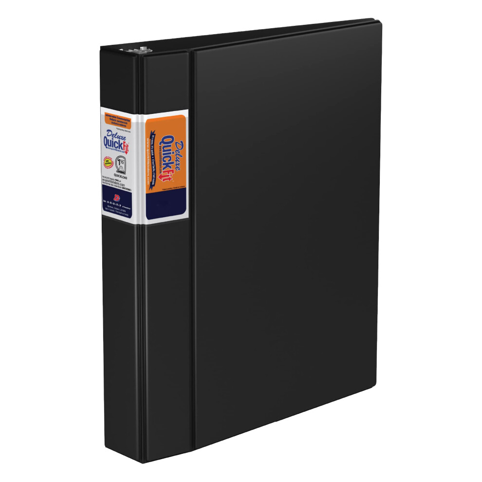 QuickFit Heavy-Duty Commercial Binder 3-Ring D-Ring Binder Black 1.5 Inch 29021