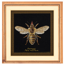 Thea Gouverneur Honey Bee ristipistopakkaus - 18 Count Aida Black - Tydellinen kirjontasarja aikuisille - Sislt DMC-langat neulan ja ohjeet - Pre