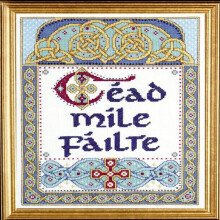 Design Works Crafts -ristipistosarja, satatuhatta, 23 x 30 cm, 100 000, Welcomes White