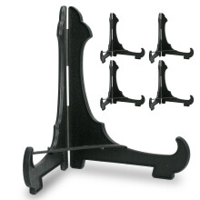 Banberry Designs Black Plastic -staffelier - L?sning af tv?rstang af 5 foldet display st?r 7 tommer h?jt