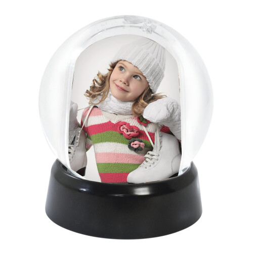 Mini Photo Snow Globe cu baza neagra