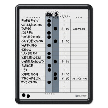 Quartet Employee In/Out Board, Porzellan, 11 x 14, grau-schwarzer Kunststoffrahmen