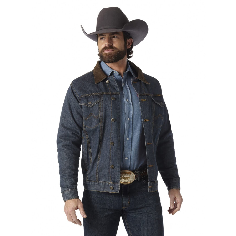 Wrangler Men's Style Cowboy Cut Western Lined Jacket  Denim/Blanket  Medium
