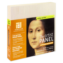 Ampersand Art Supply Bez zkladnho nteru Basswood Artist Panel 1-1/2"""" Cradled Profile 8""""x8""""