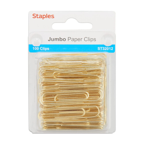 Niitit 480112 Jumbo Gold Paperiliittimet Smooth 100/Pack (32012)