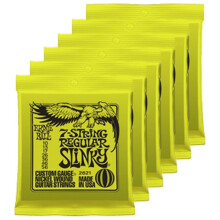 6 s?t af Ernie Ball 2621 7 String Regelm?ssig slinky 10-56 Guitar Strings