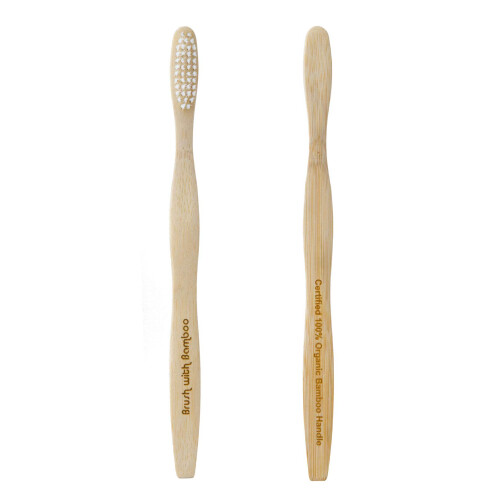 Brush with Bamboo Toothbrush with Plant-Based Bristles - 4 Pack 2