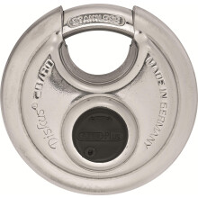 ABUS Diskus 20/80 Lucchetto a disco in acciaio inossidabile per carichi pesanti - Lucchetto circolare antiruggine con grillo da 7/16"" - Prodotto